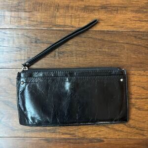 Hobo Kimi Leather Wristlet Wallet Black Boho